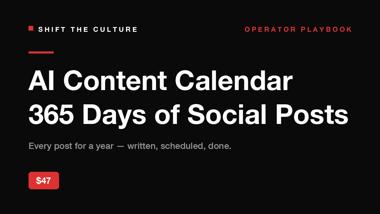 AI Content Calendar — A Full Year — cover
